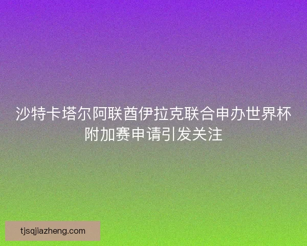 沙特卡塔尔阿联酋伊拉克联合申办世界杯附加赛申请引发关注